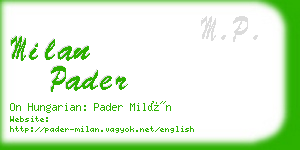 milan pader business card